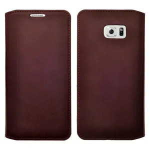 Galaxy Note 5 Case, Genuine Authentic Leather Magnetic Flip Fold[Kickstand] Wallet Case with ID & Credit Card Slots for Samsung Galaxy Note 5 - Brown