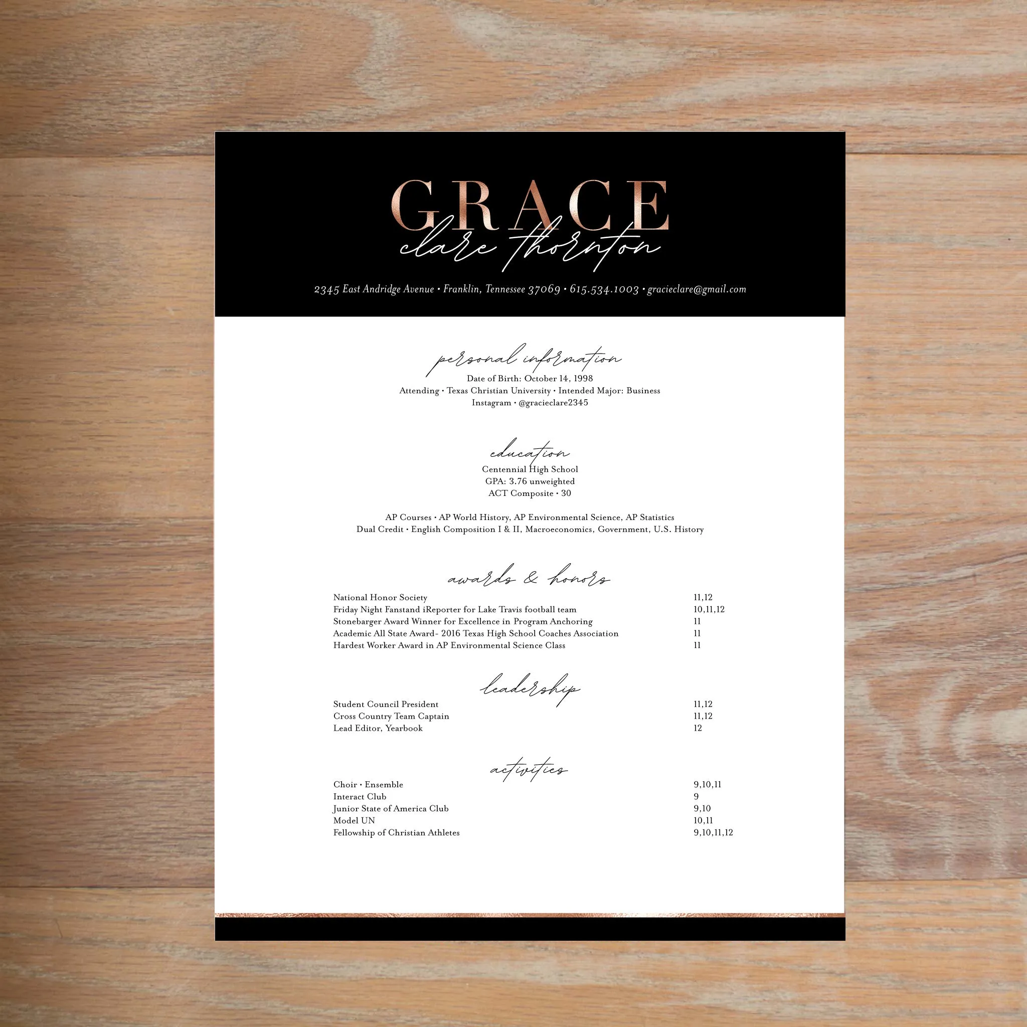 Glamour Custom Letterhead