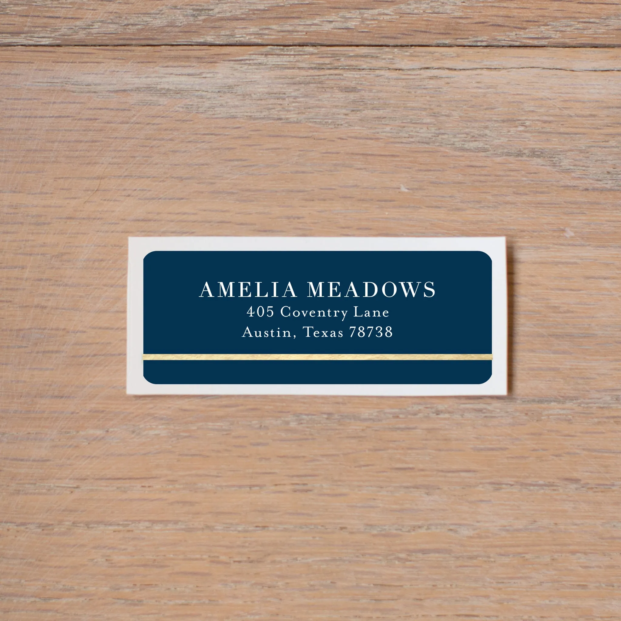 Golden Herringbone Return (Home) Address Labels