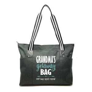 Grandma's Getaway Black Tessa Tote Bag for Grandmothers