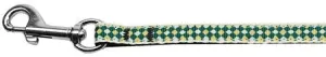 Green Checkers Nylon Dog Leash 3-8 wide 6Ft Lsh