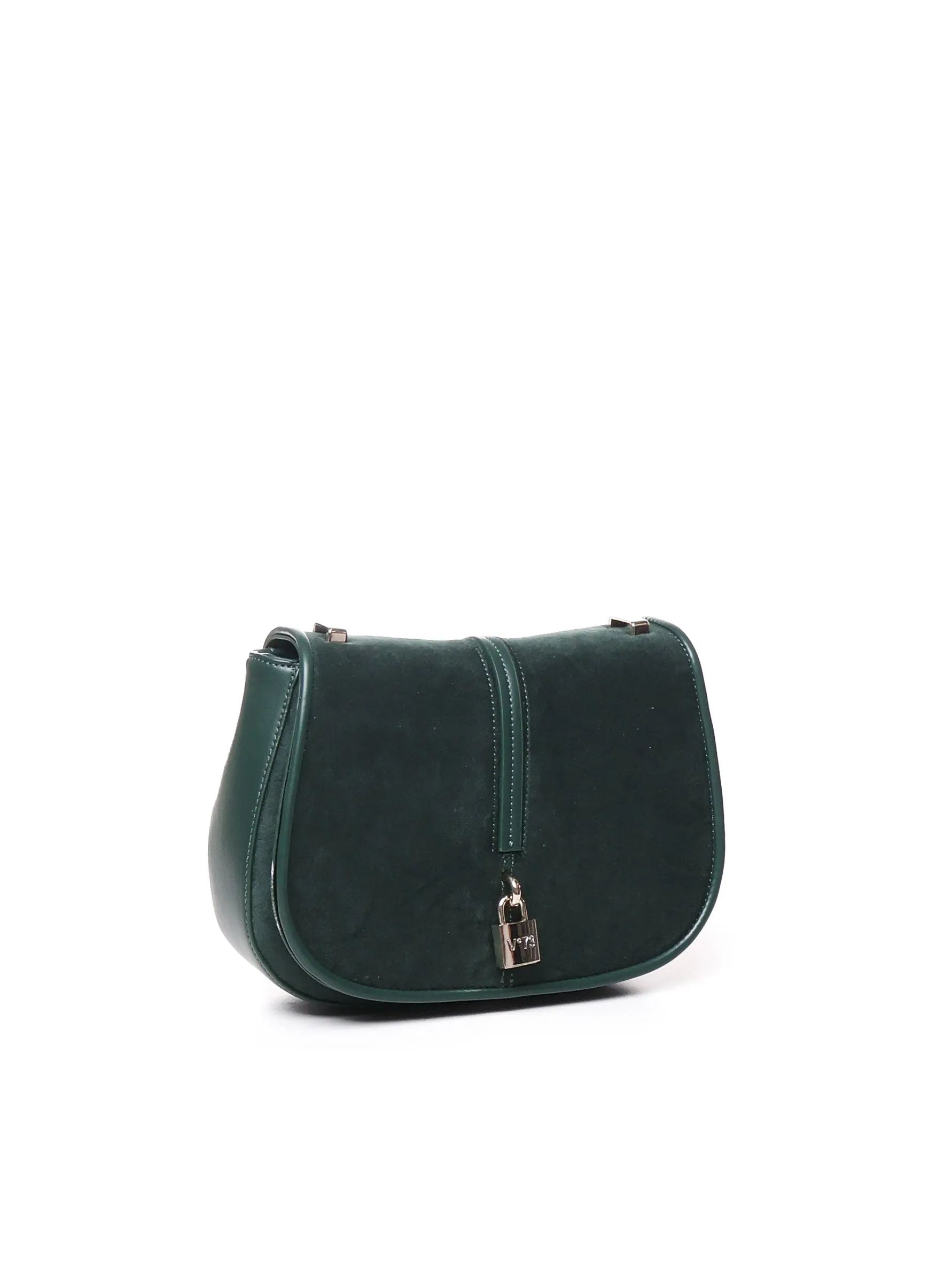 Green Shoulder Bag with Flap Closure