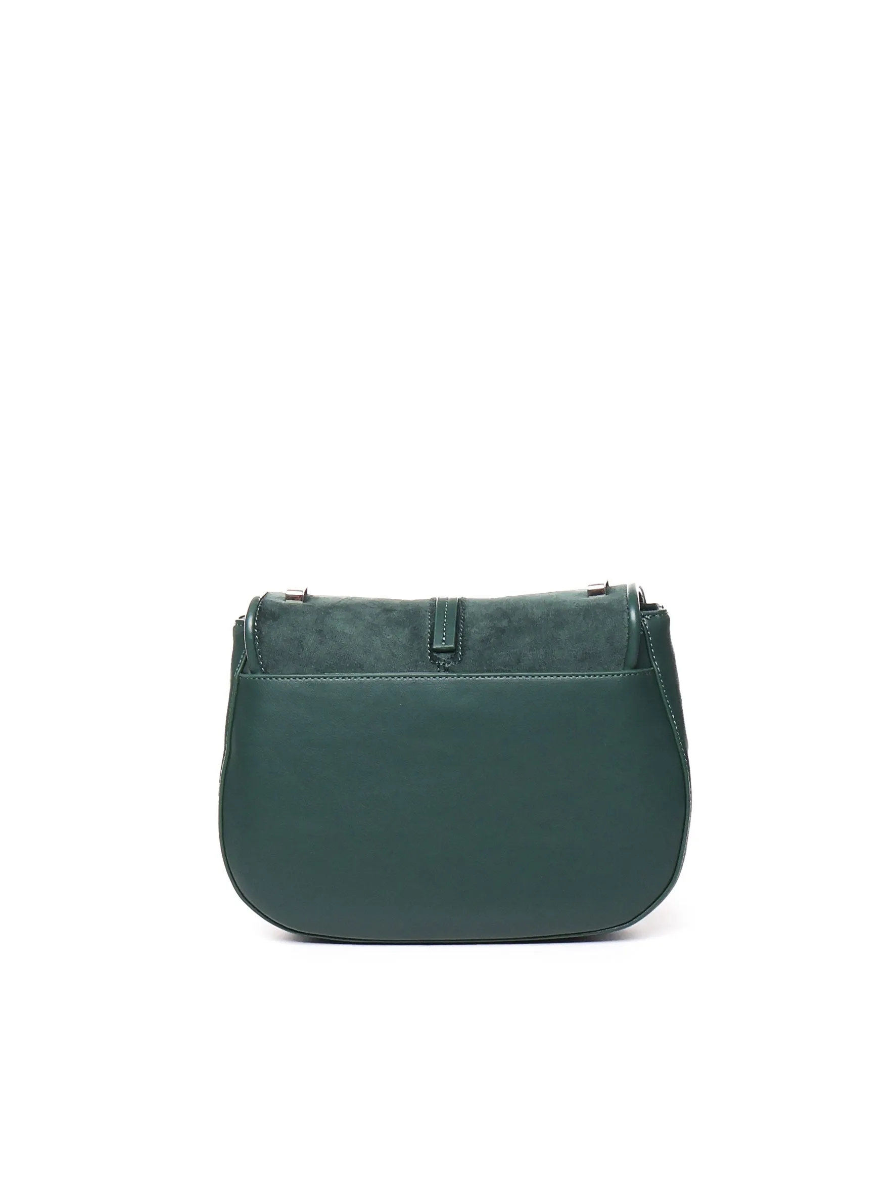 Green Shoulder Bag with Flap Closure