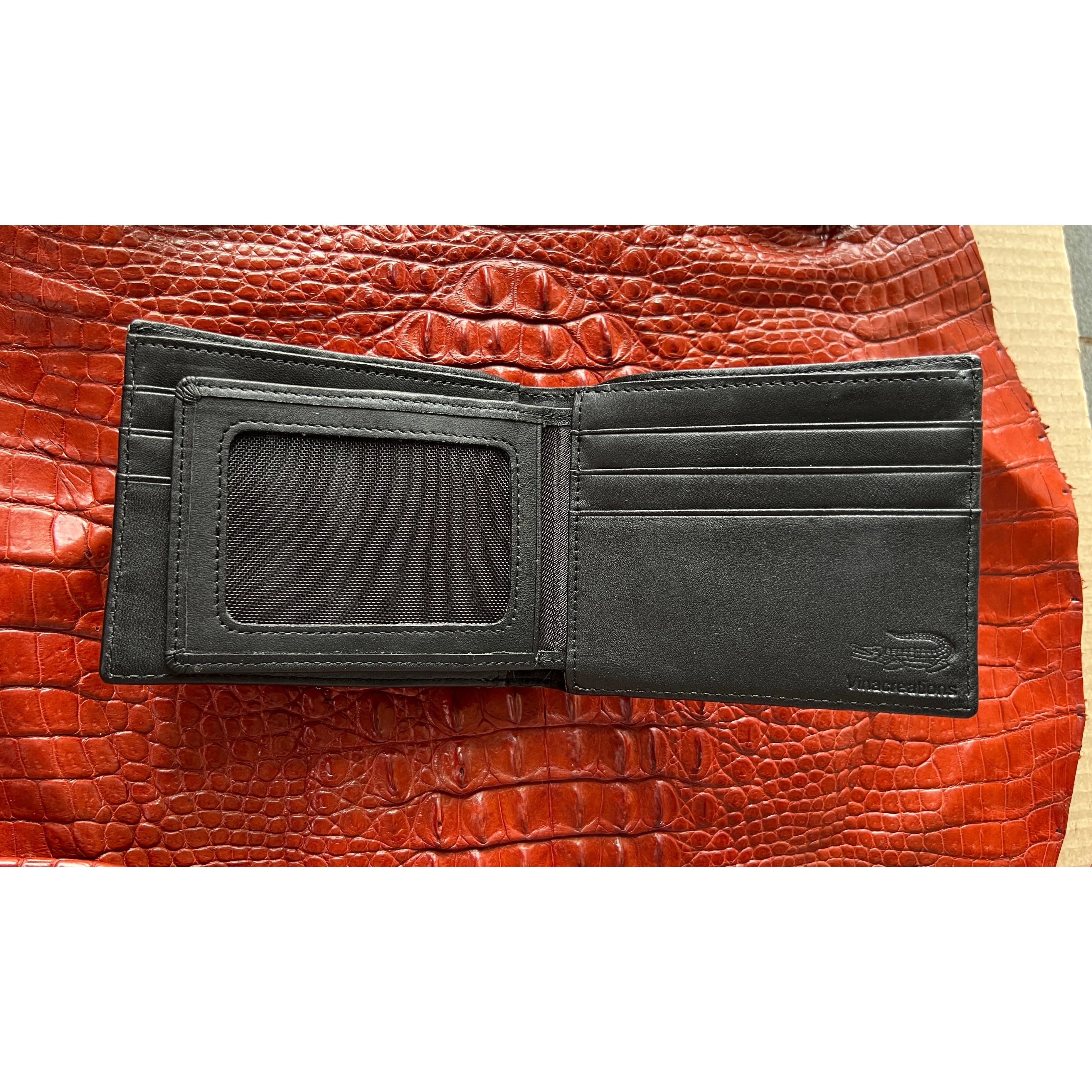 Grey Alligator Skin Bifold Wallet For Men | Handmade Crocodile Leather Wallet RFID Blocking | VL2083