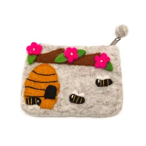 Gringo Felt Fair Trade Purse with Bees and Hive