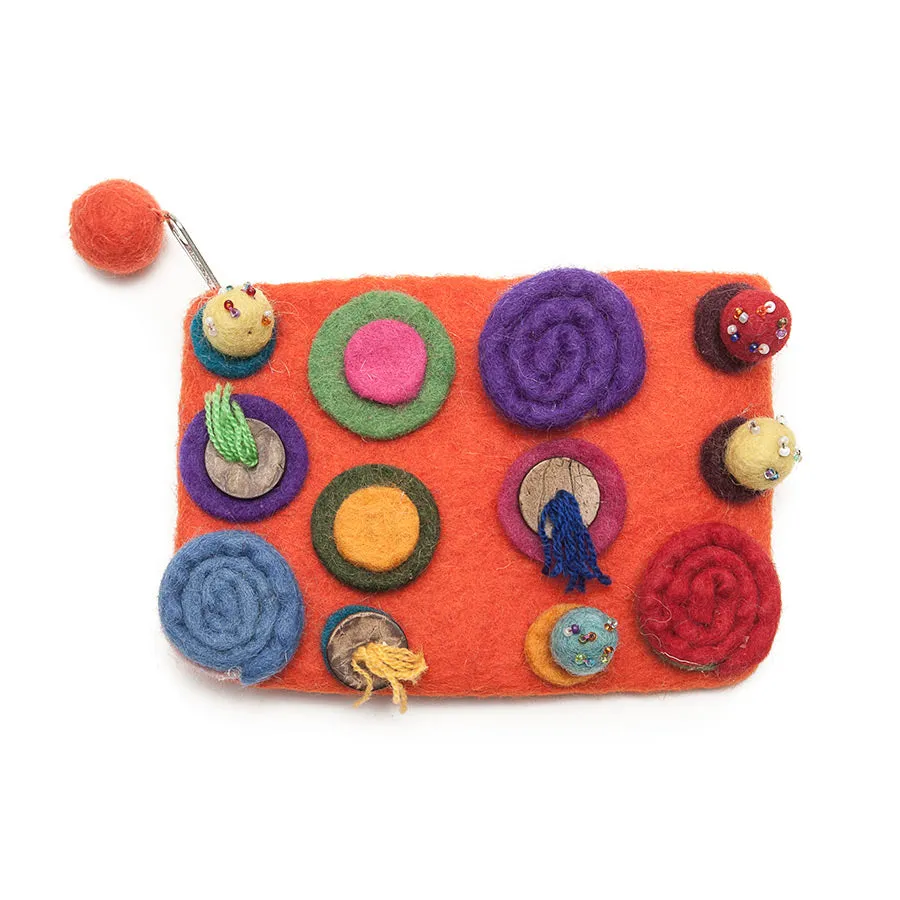 Gringo Orange Felt Button Purse