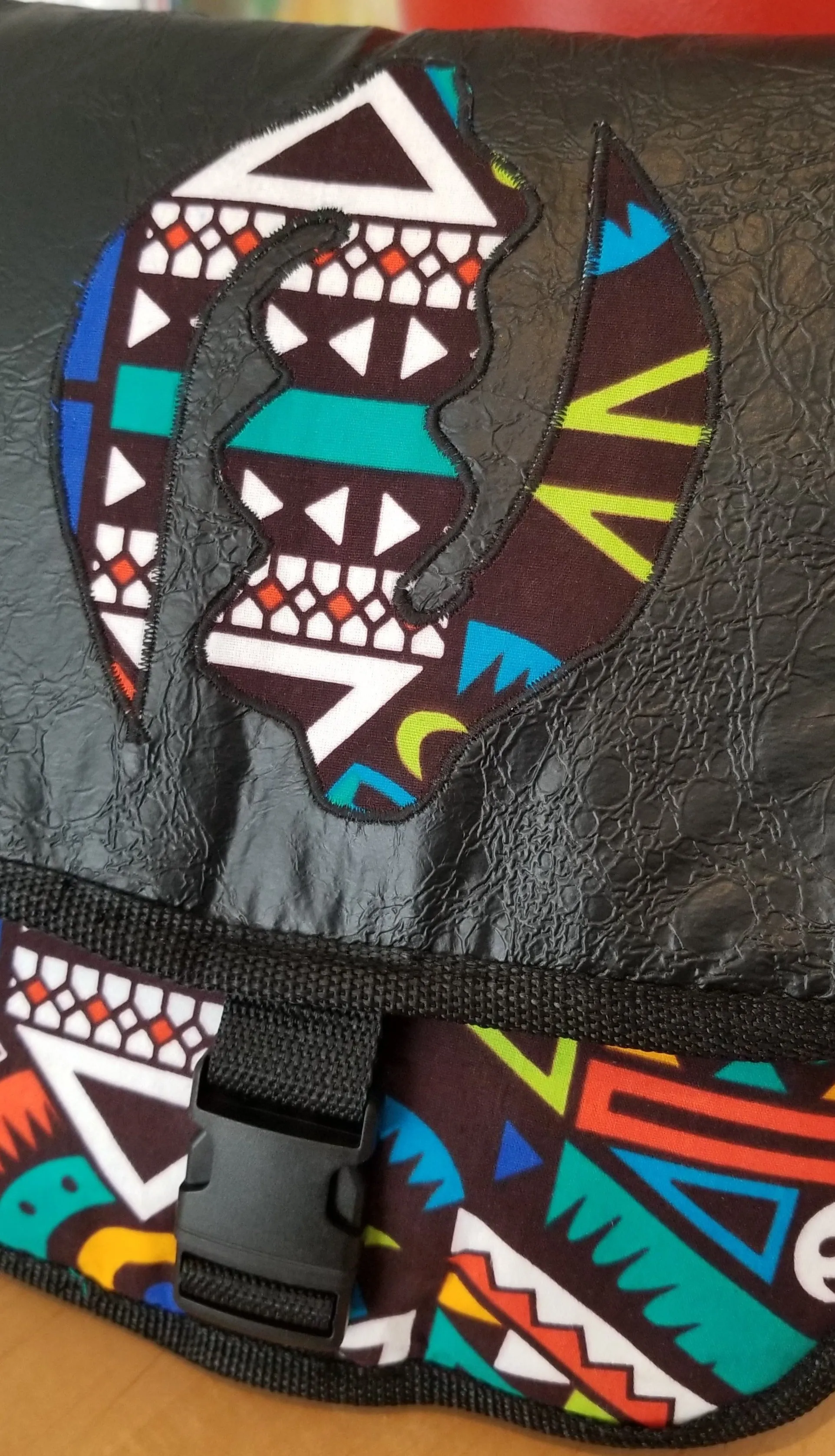 'Gye Nyame' Leather Messenger Bag