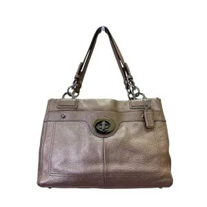 Handbag Designer By Coach In Bronze, Size:Large