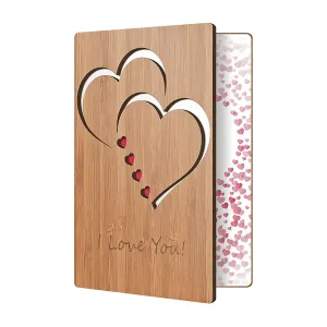 Handcrafted Bamboo Anniversary Cards | Classic Hearts