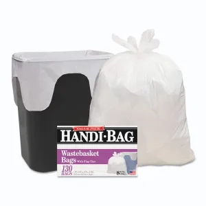 Handi-Bag Super Value Pack, 8 Gal, 0.6 Mil, 22" X 24", White, 130/Box - WBIHAB6FW130