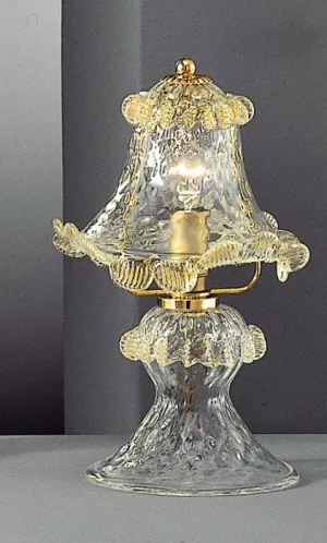 Handproduced Murano Glass Table Light With Gold Trim