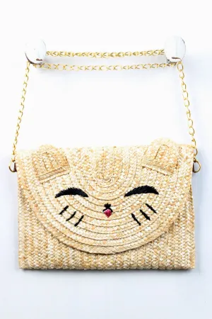 Happy Cat Straw Bag