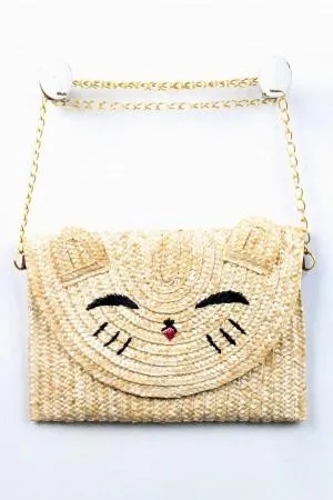 Happy Cat Straw Bag