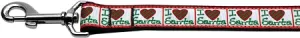 I Heart Santa Nylon Dog Leash 3-8 Inch Wide 6ft Long