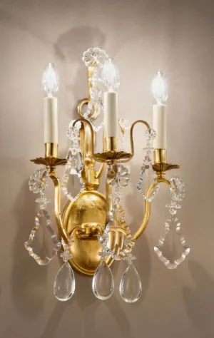 Italian Wall Light With Bohemian Crystal Decoration