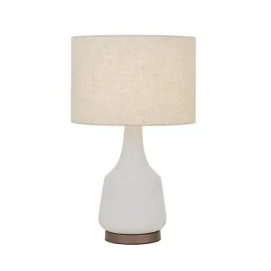 Jacin White and Oat Modern Table Lamp