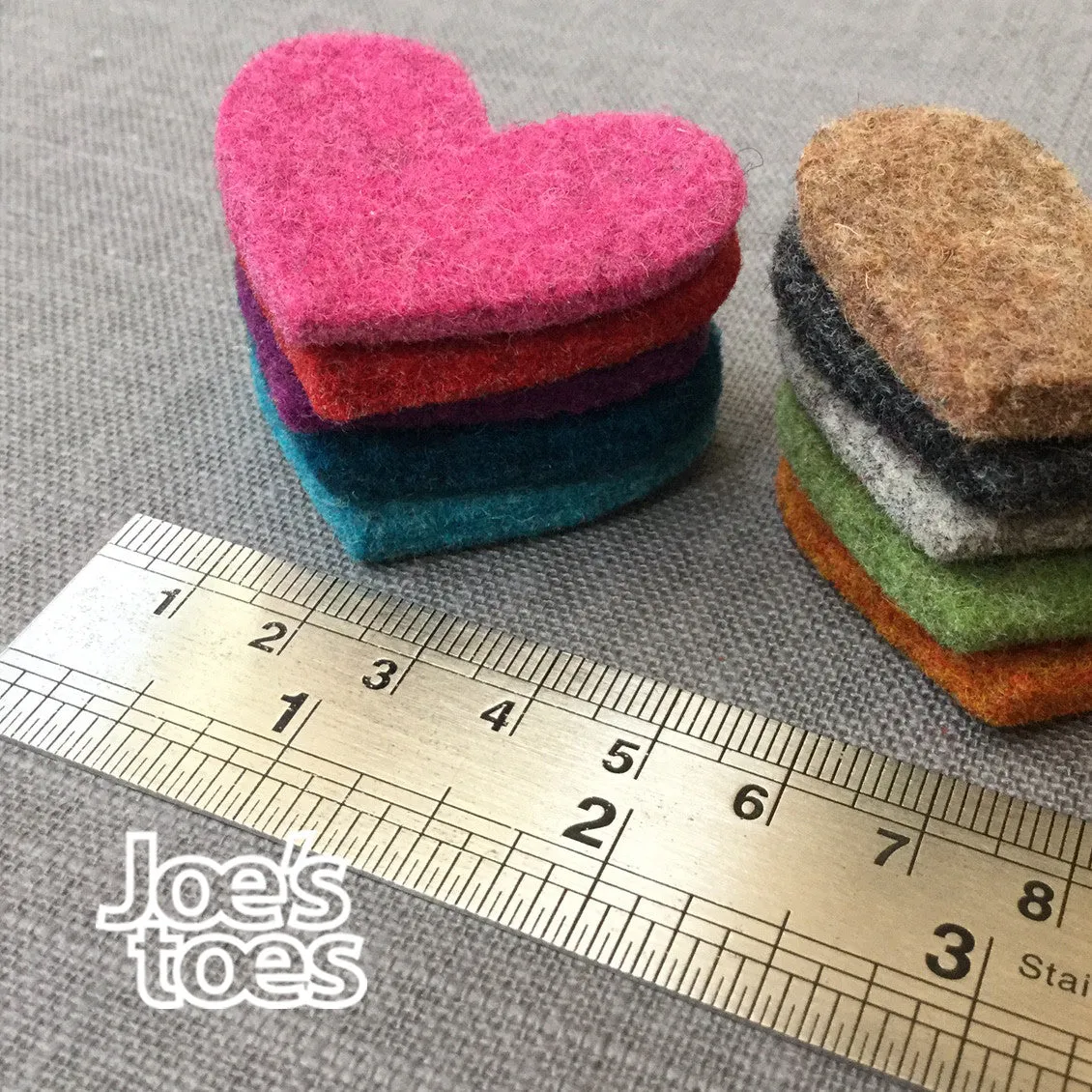 Joe's Toes Heart Trims in Thick Wool Felt