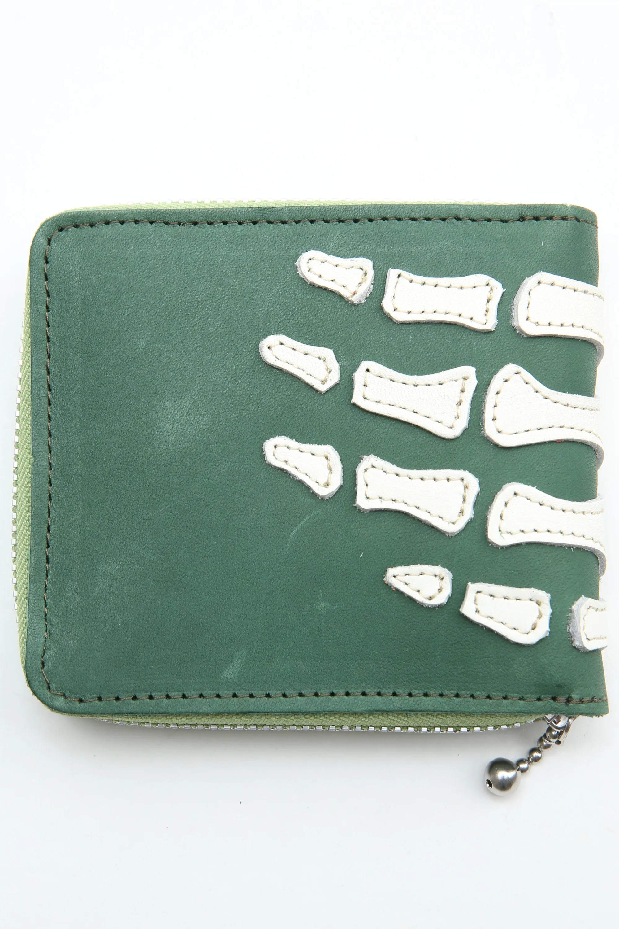 Kapital Thumb-Up Bone Hand Zip Wallet - Green