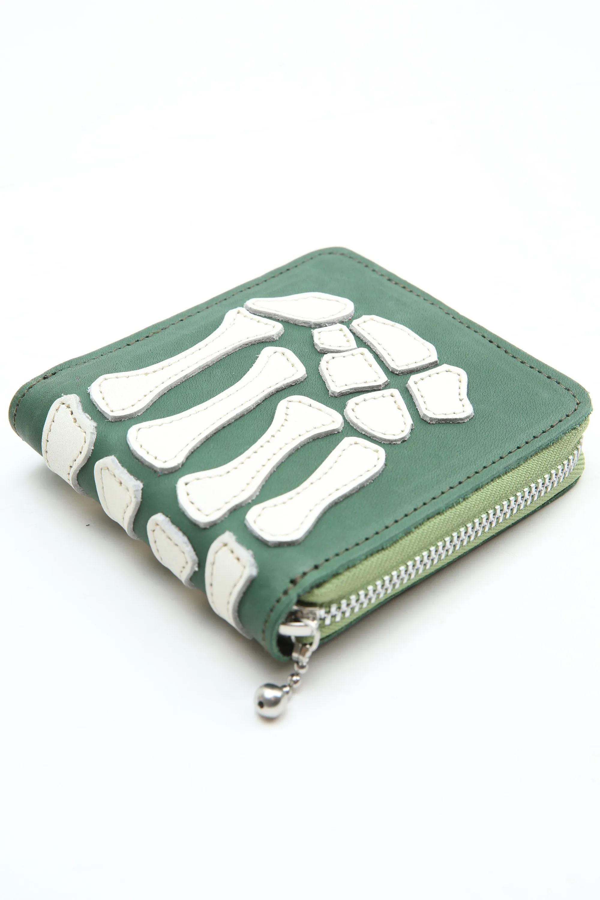 Kapital Thumb-Up Bone Hand Zip Wallet - Green