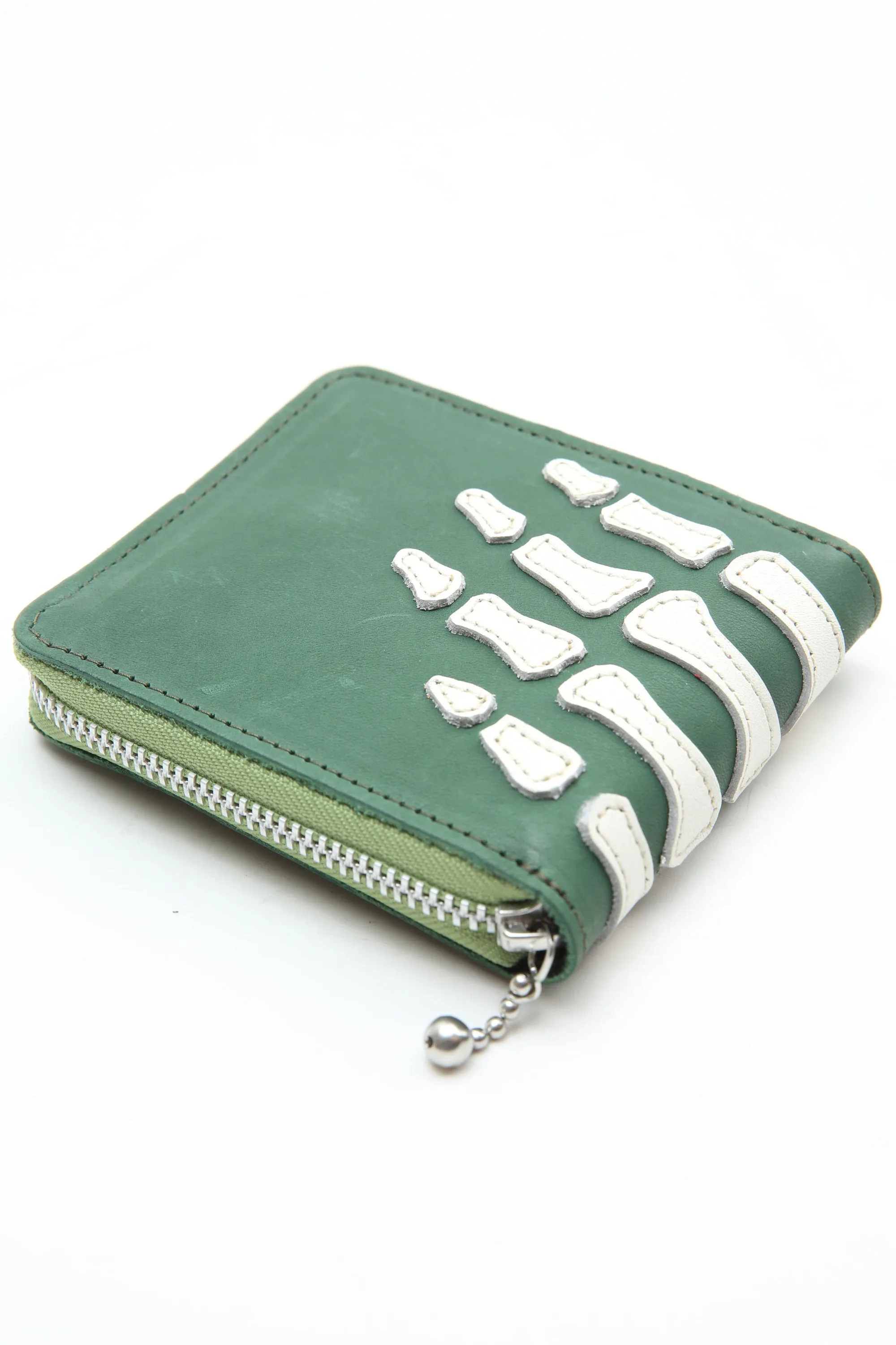 Kapital Thumb-Up Bone Hand Zip Wallet - Green