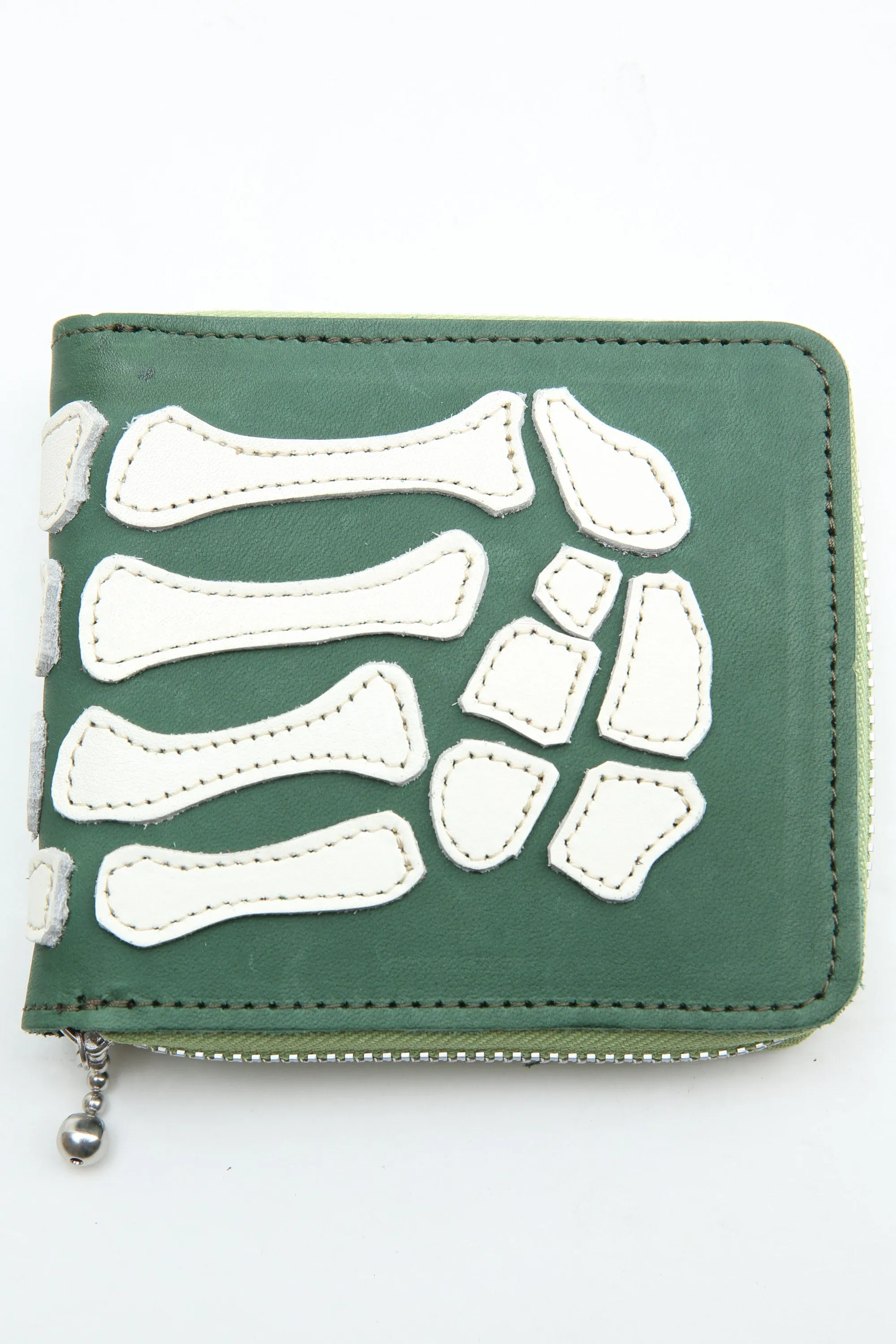 Kapital Thumb-Up Bone Hand Zip Wallet - Green