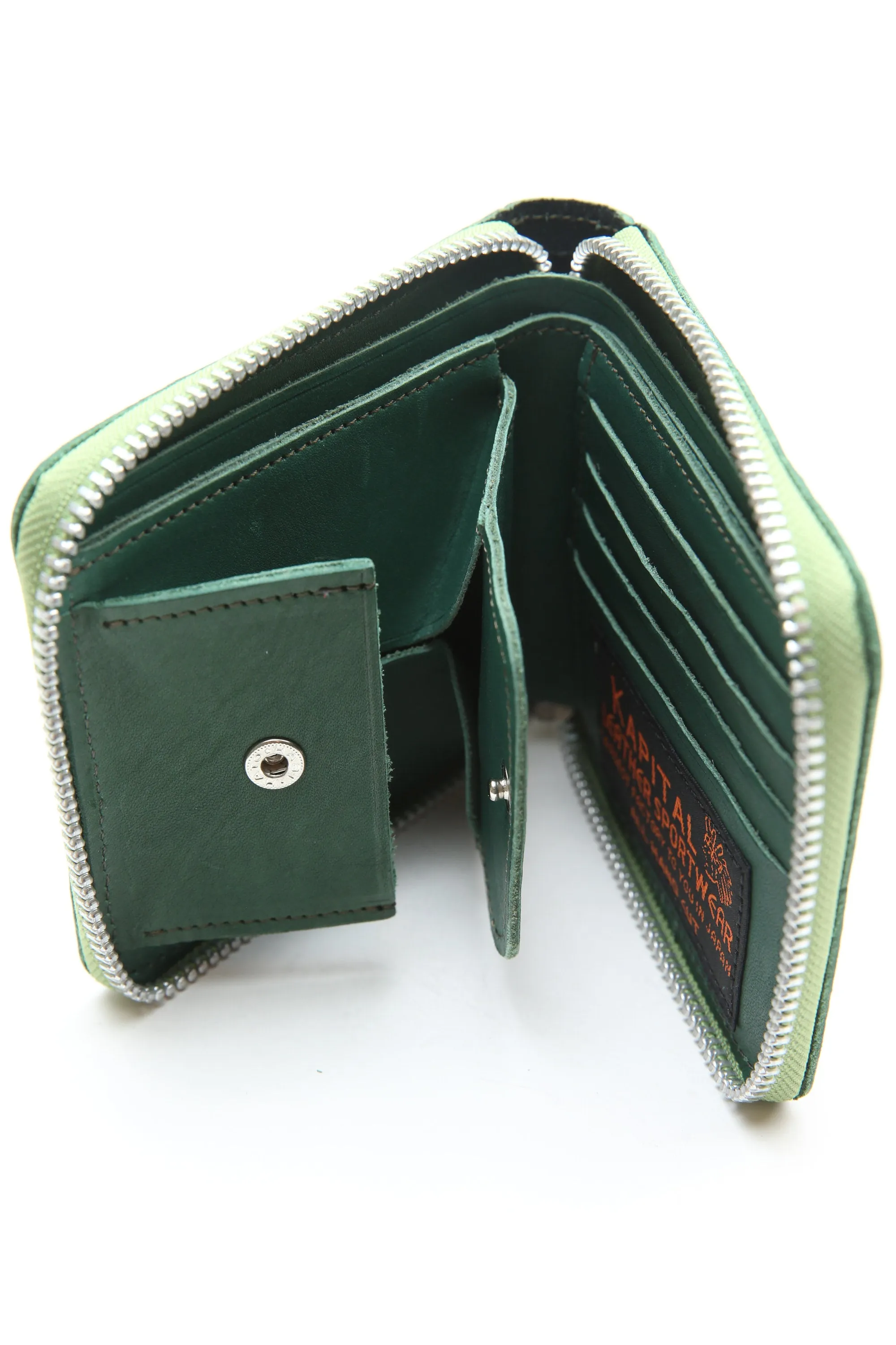 Kapital Thumb-Up Bone Hand Zip Wallet - Green