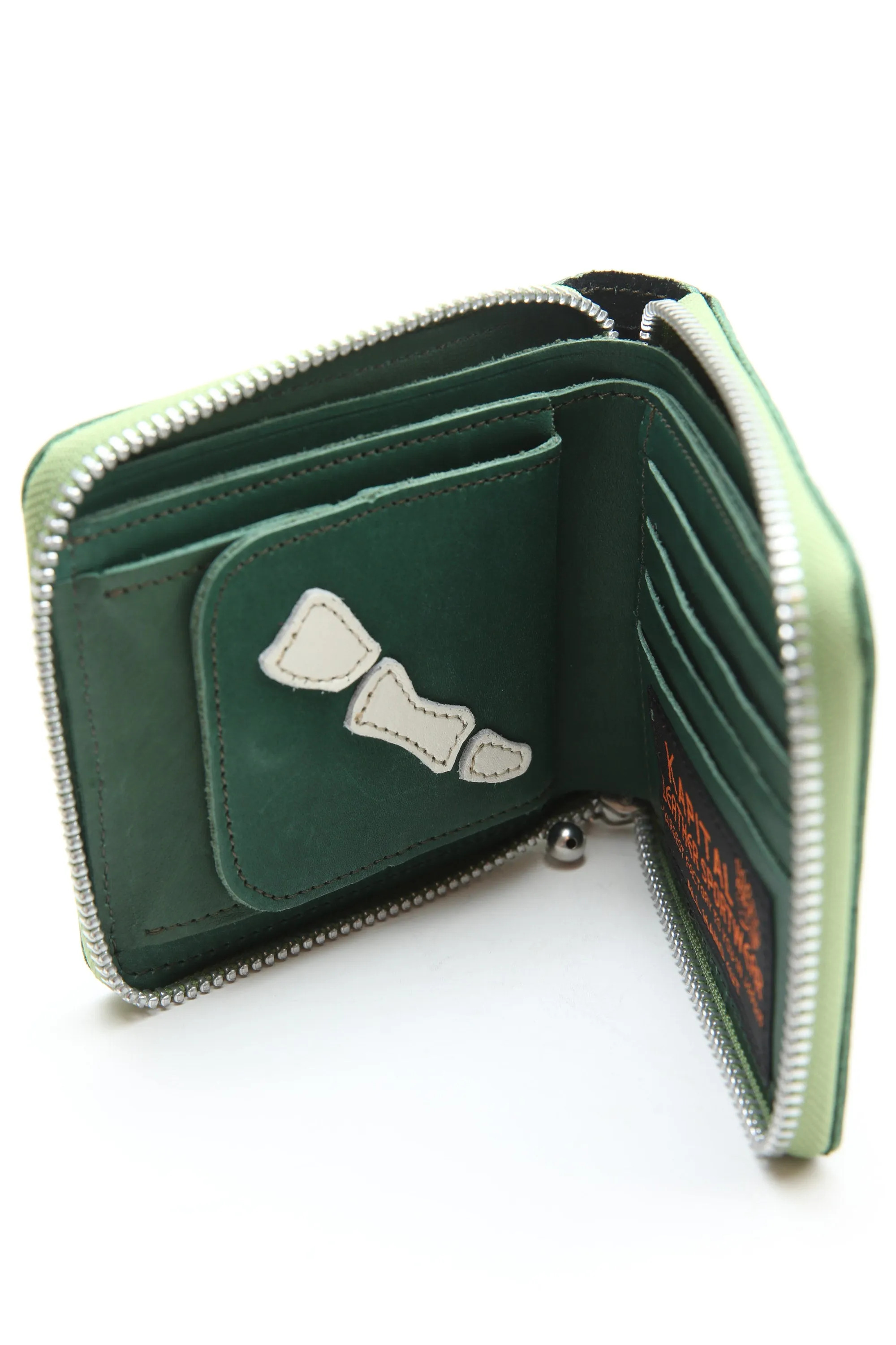 Kapital Thumb-Up Bone Hand Zip Wallet - Green