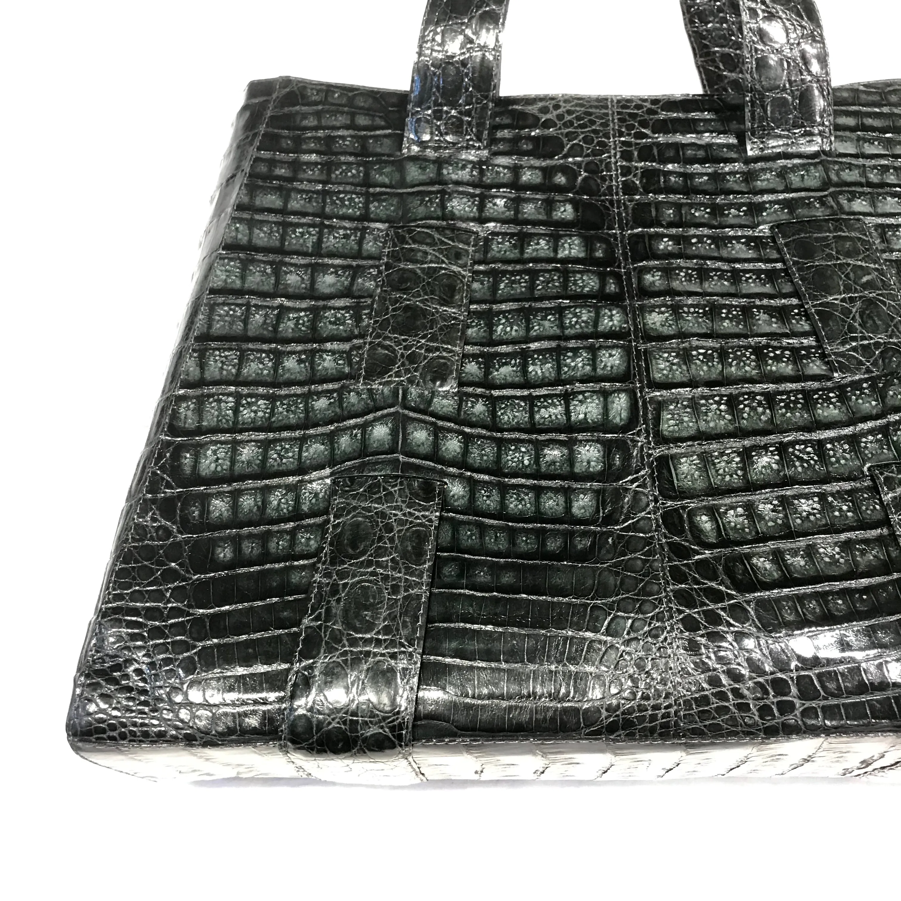 Kashani Forest Green All Over Alligator Purse Handbag