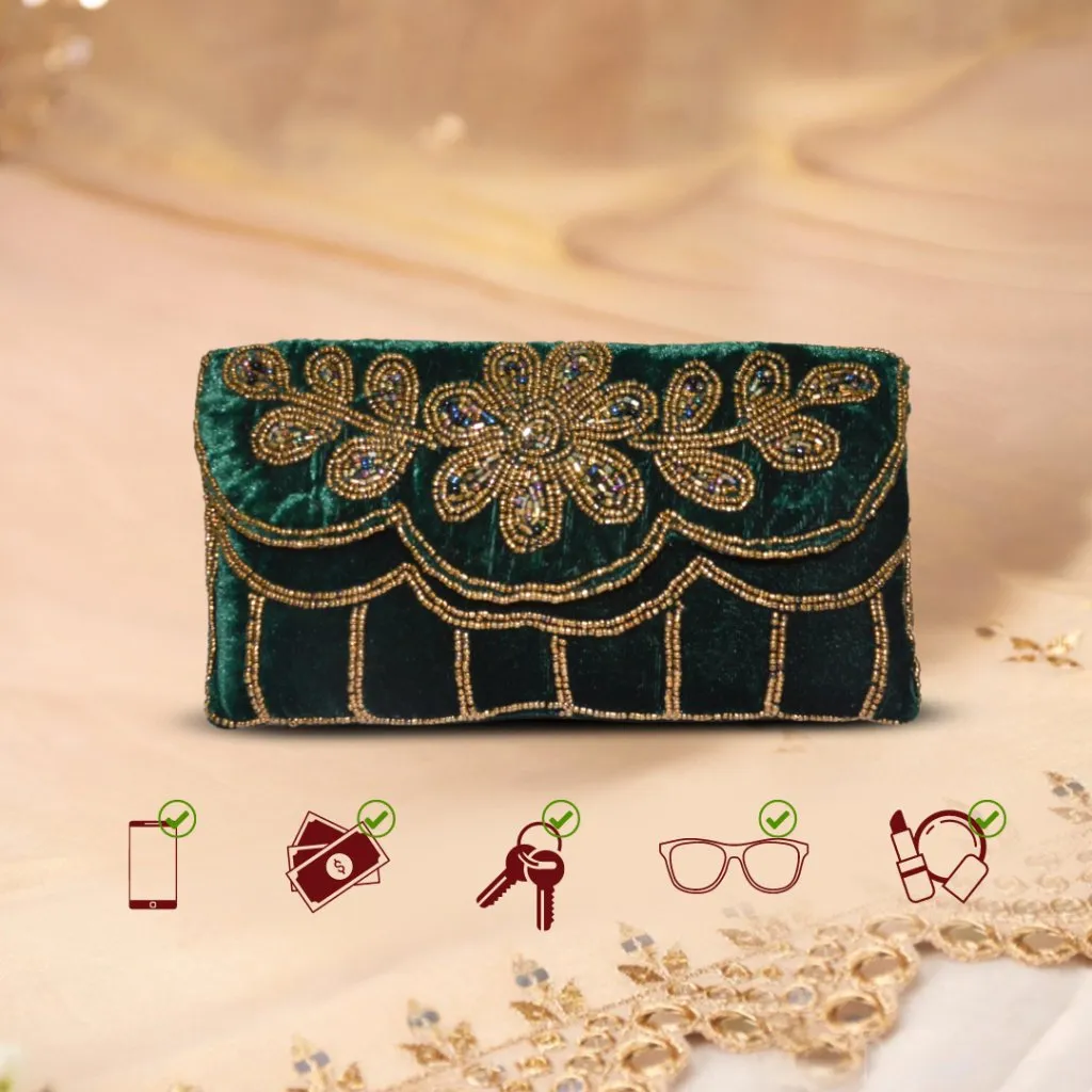 Khawaish Emerald Flap Bag