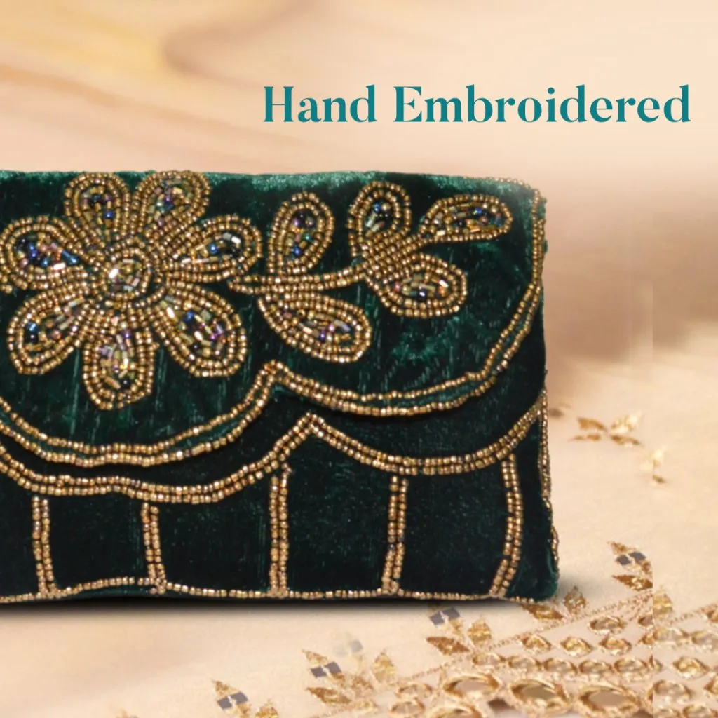 Khawaish Emerald Flap Bag