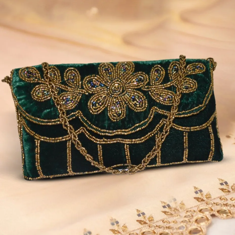 Khawaish Emerald Flap Bag