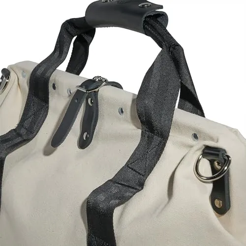 Klein Tools: Natural Canvas Tool Bag, Heavy Duty, Reinforced Leather Bottom