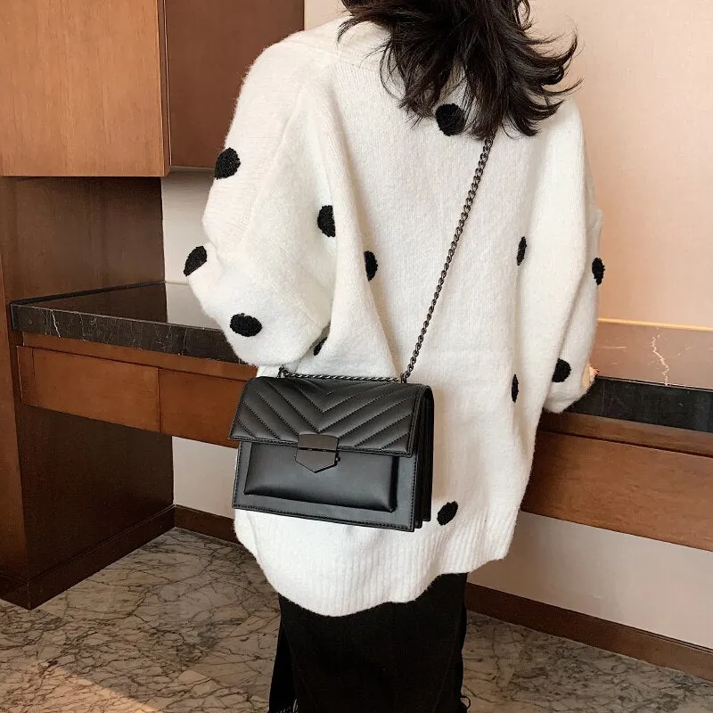 Ladies Fashion Chain Bag Luxury Designer Brand Ladies Bag Casual Messenger Bag Black Small Square Bag Shoulder Bag