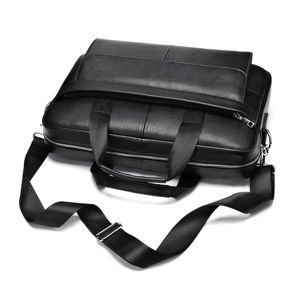 Laptop iPad Leather Bag Trend Black