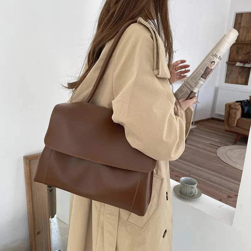 Large-Capacity Leather Shoulder Bag