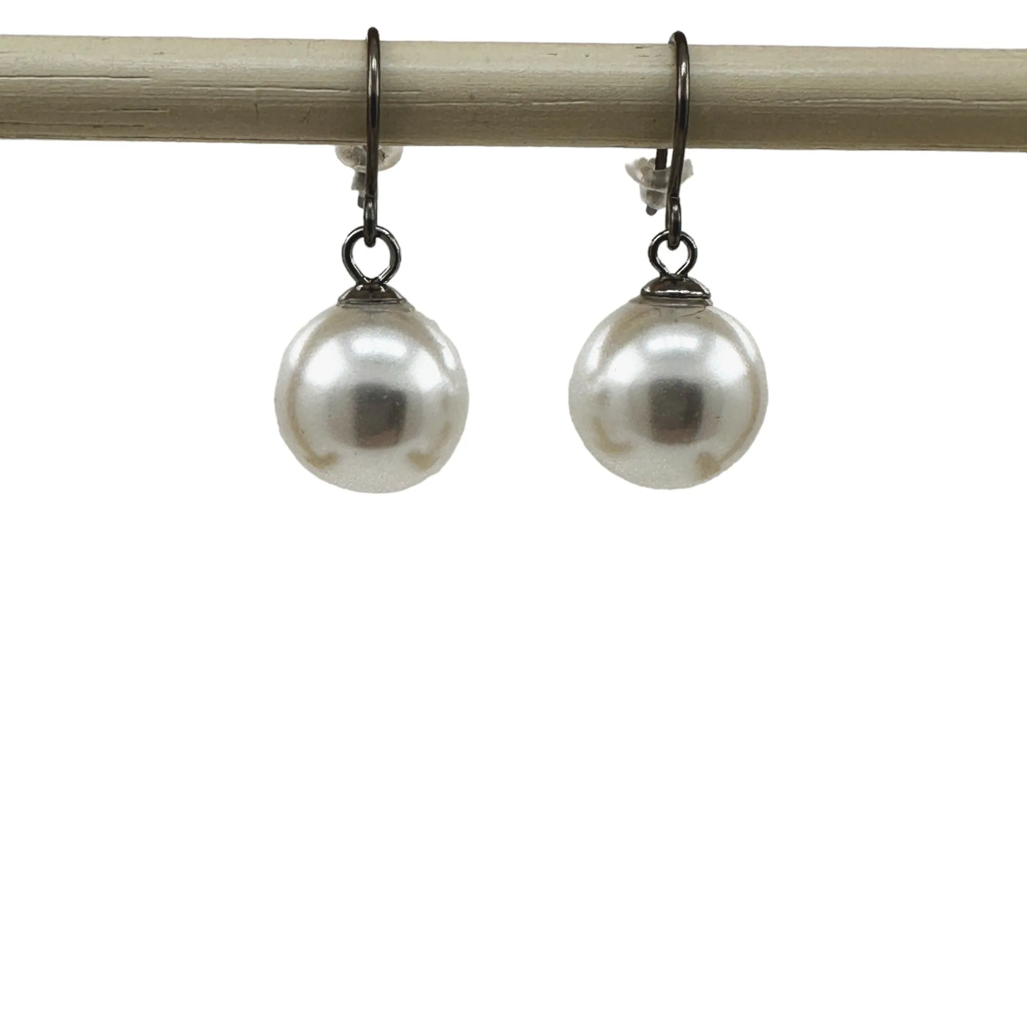 Large pearl earrings