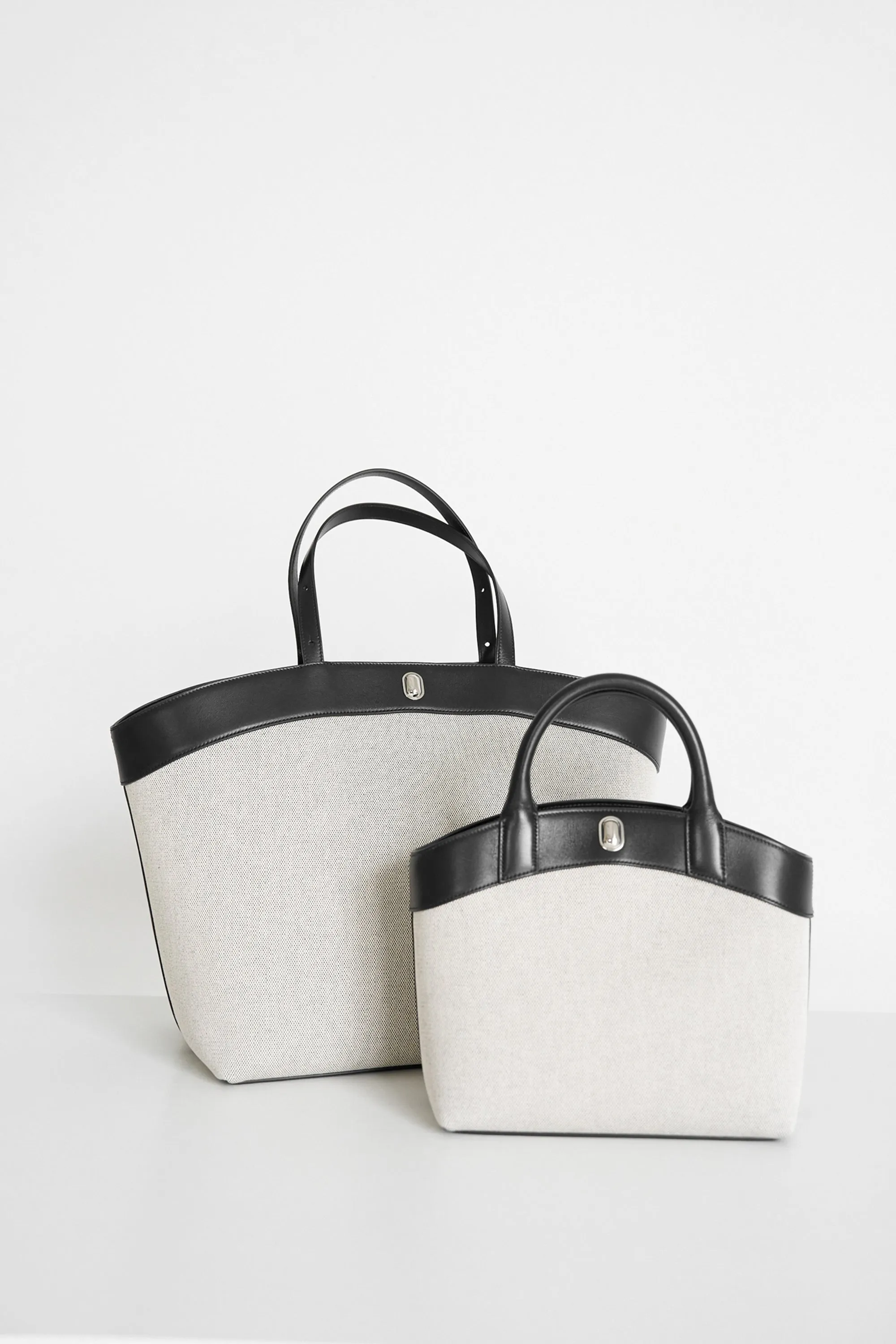 Large Tondo Tote, Black Canvas