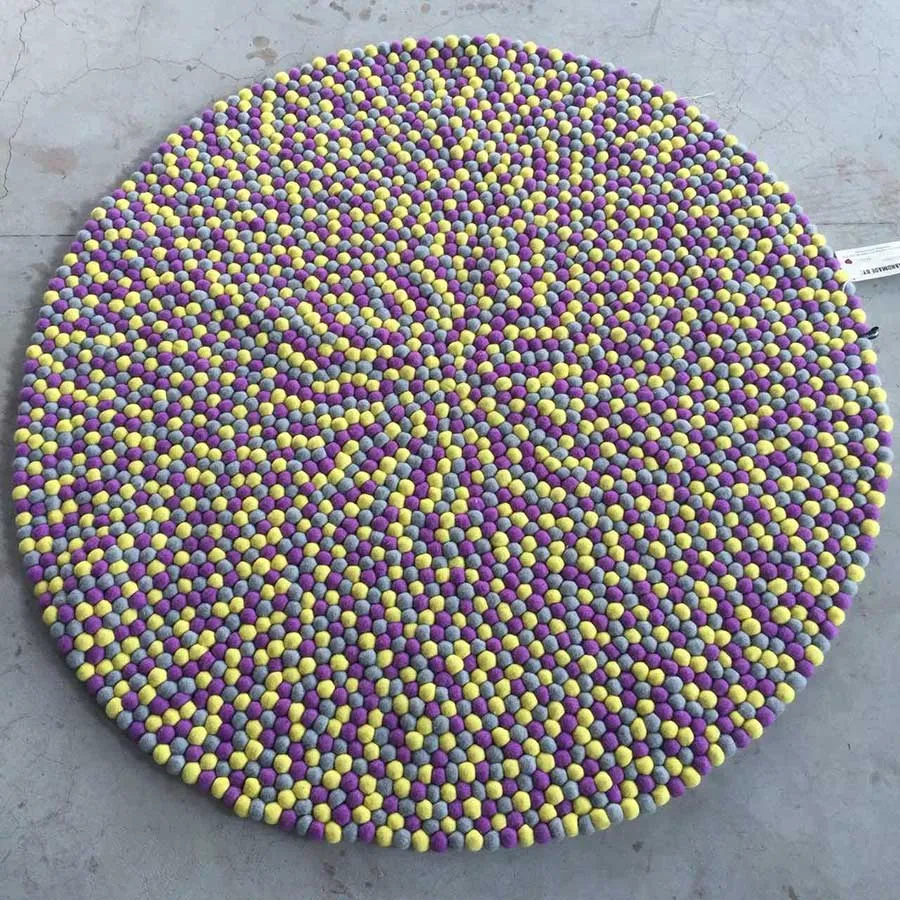 Lavender Burst Felt Ball Rug