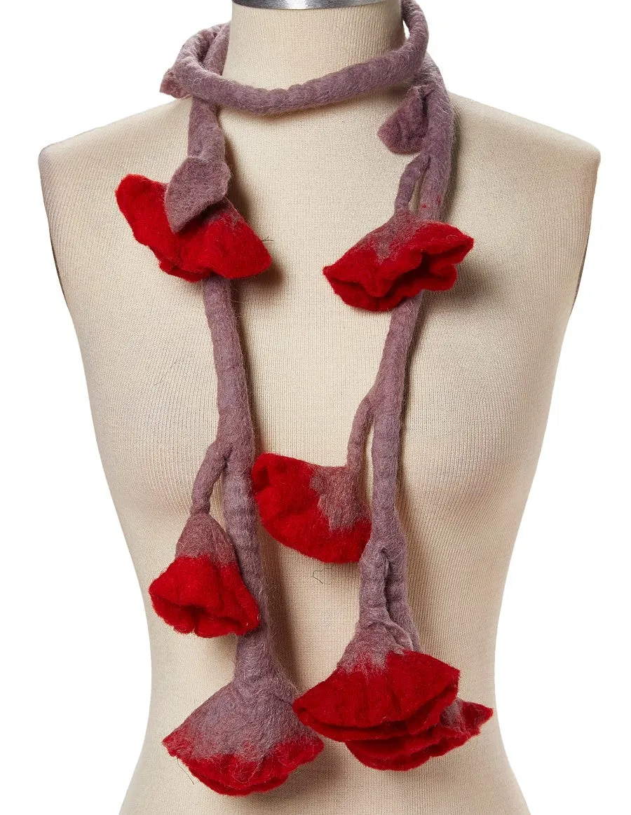 Lavender Red Felt Flower Garland