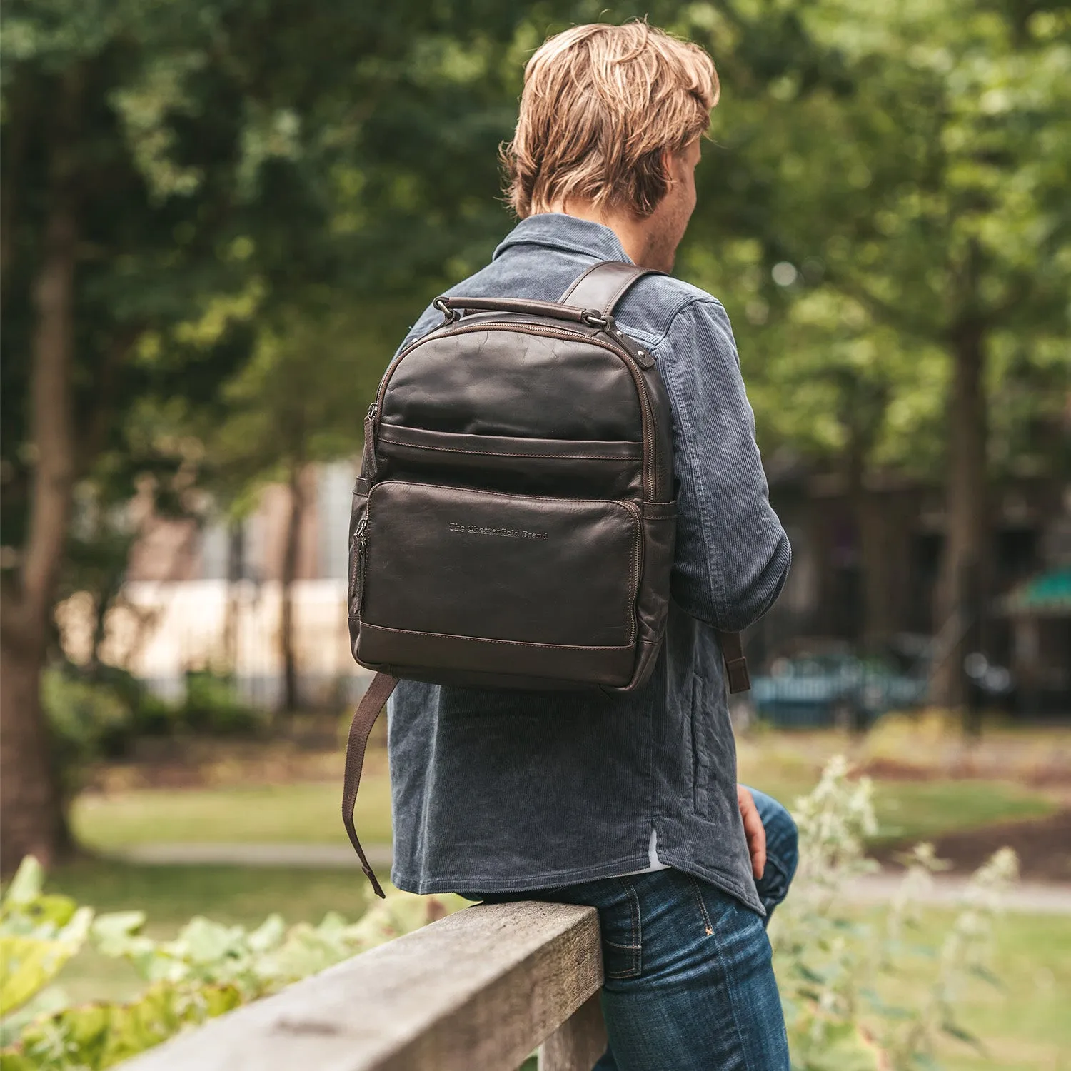 Leather Backpack Brown Austin