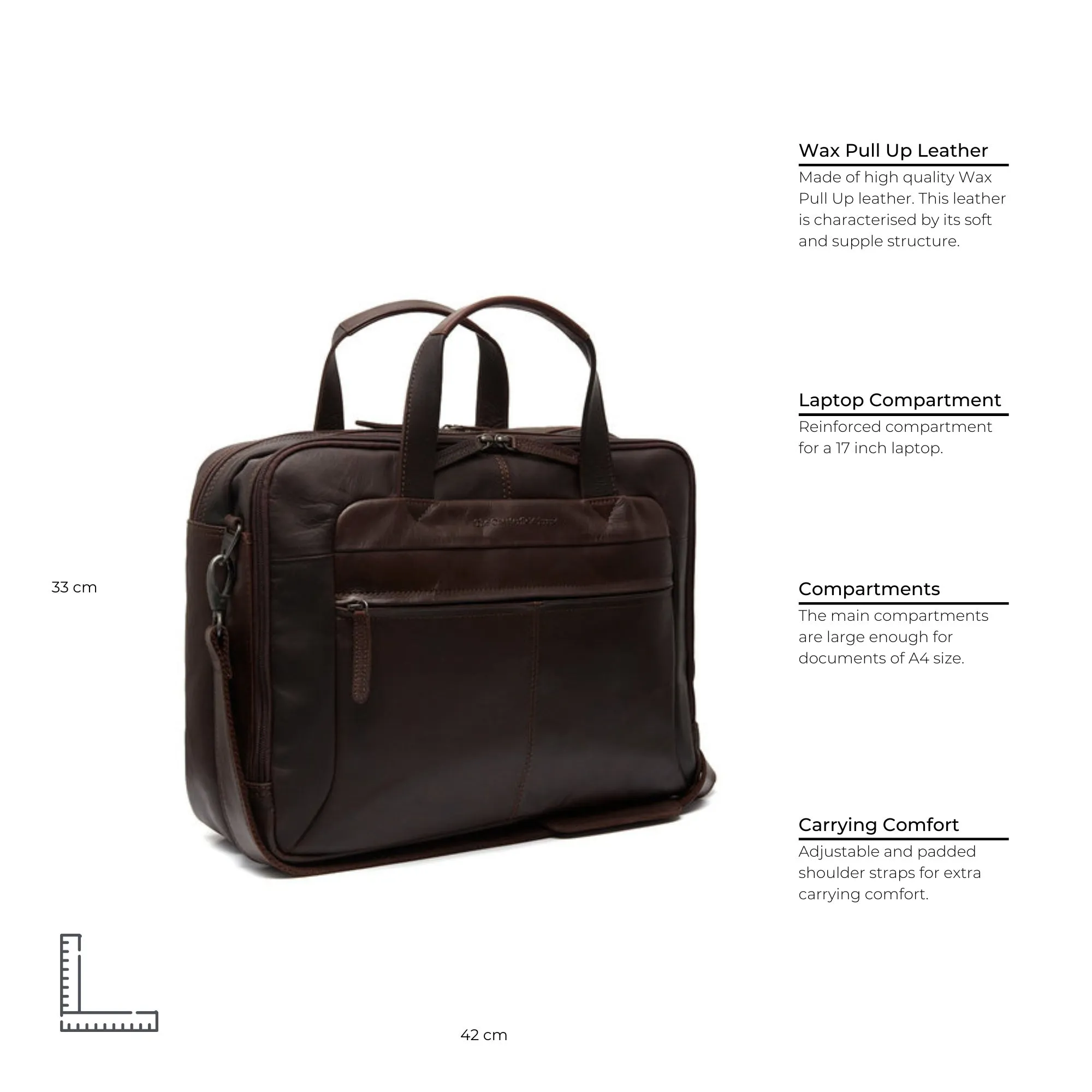 Leather Laptop Bag Brown Ryan