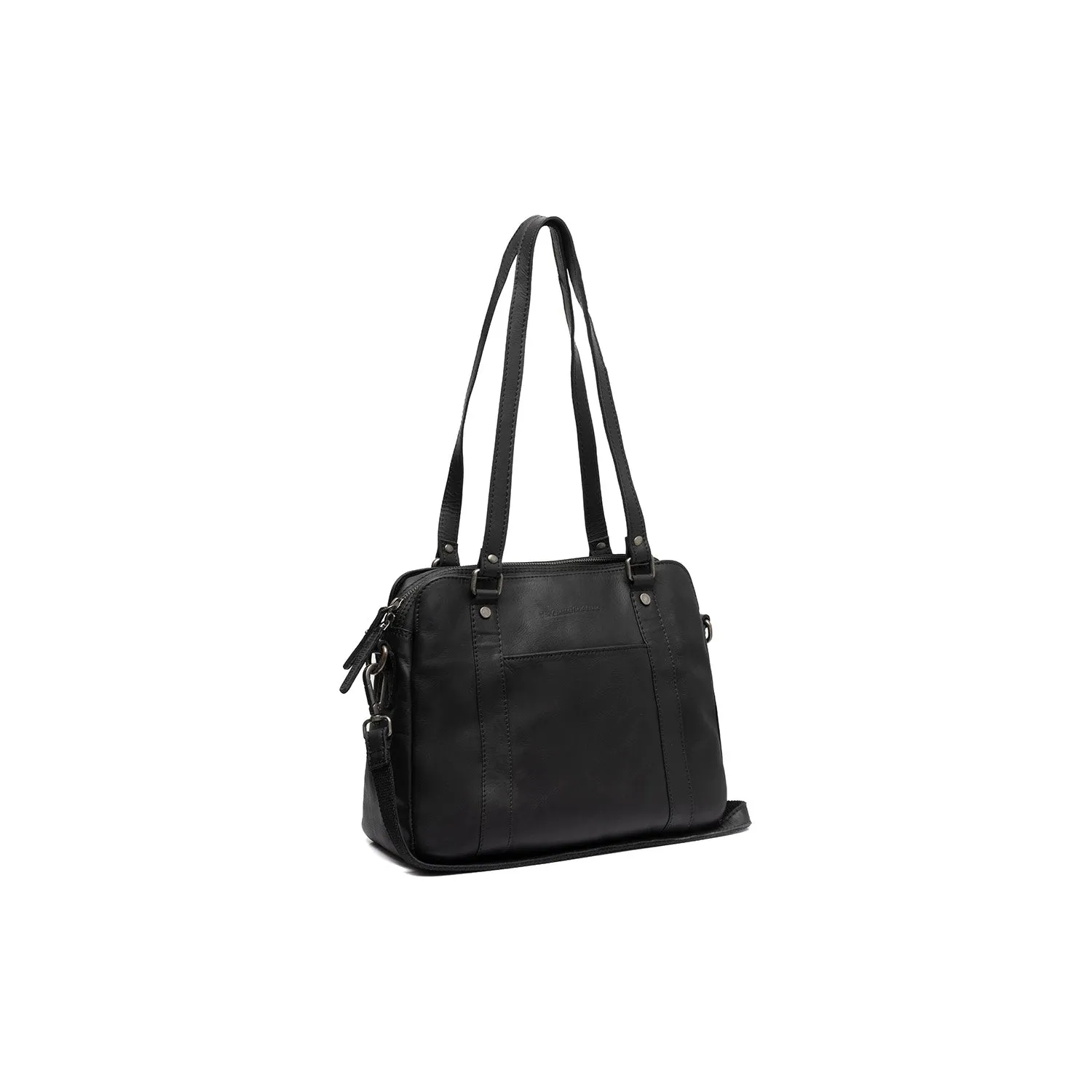 Leather Shoulder Bag Black Porlezza