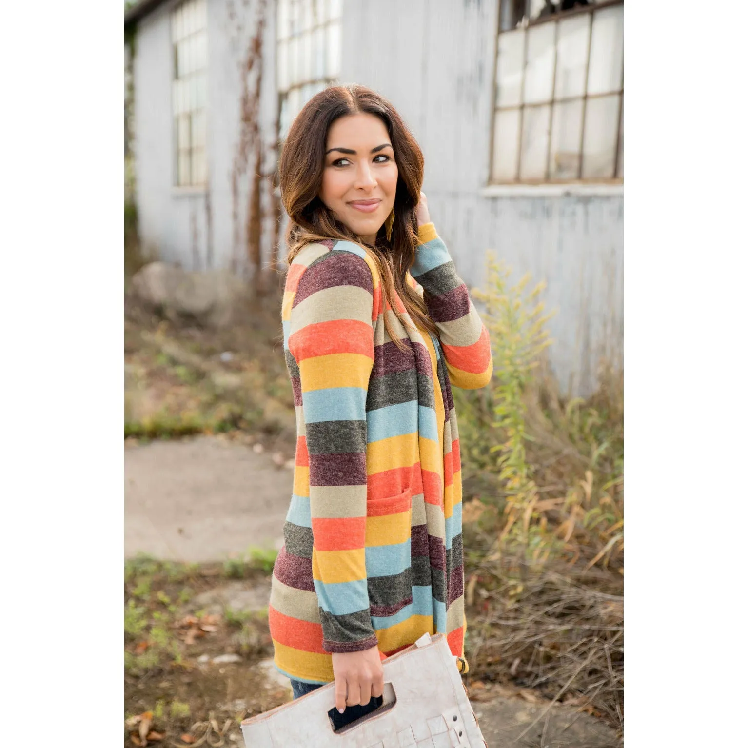 Lightweight Color Blocked Cardigan