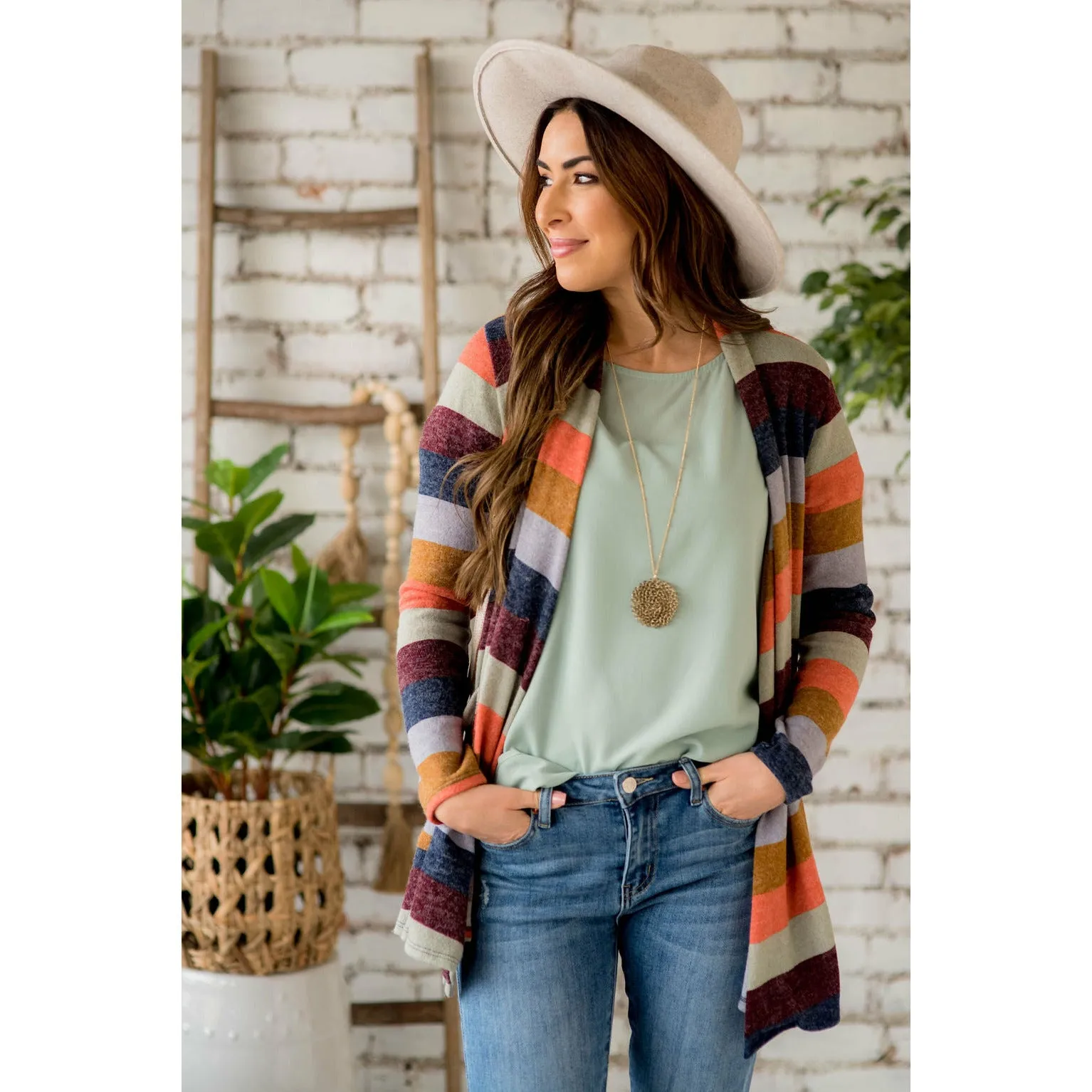 Lightweight Color Blocked Cardigan