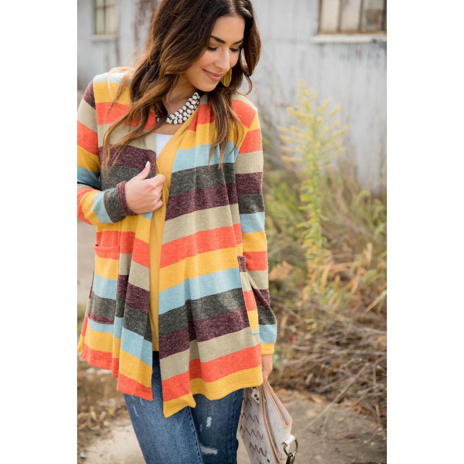 Lightweight Color Blocked Cardigan