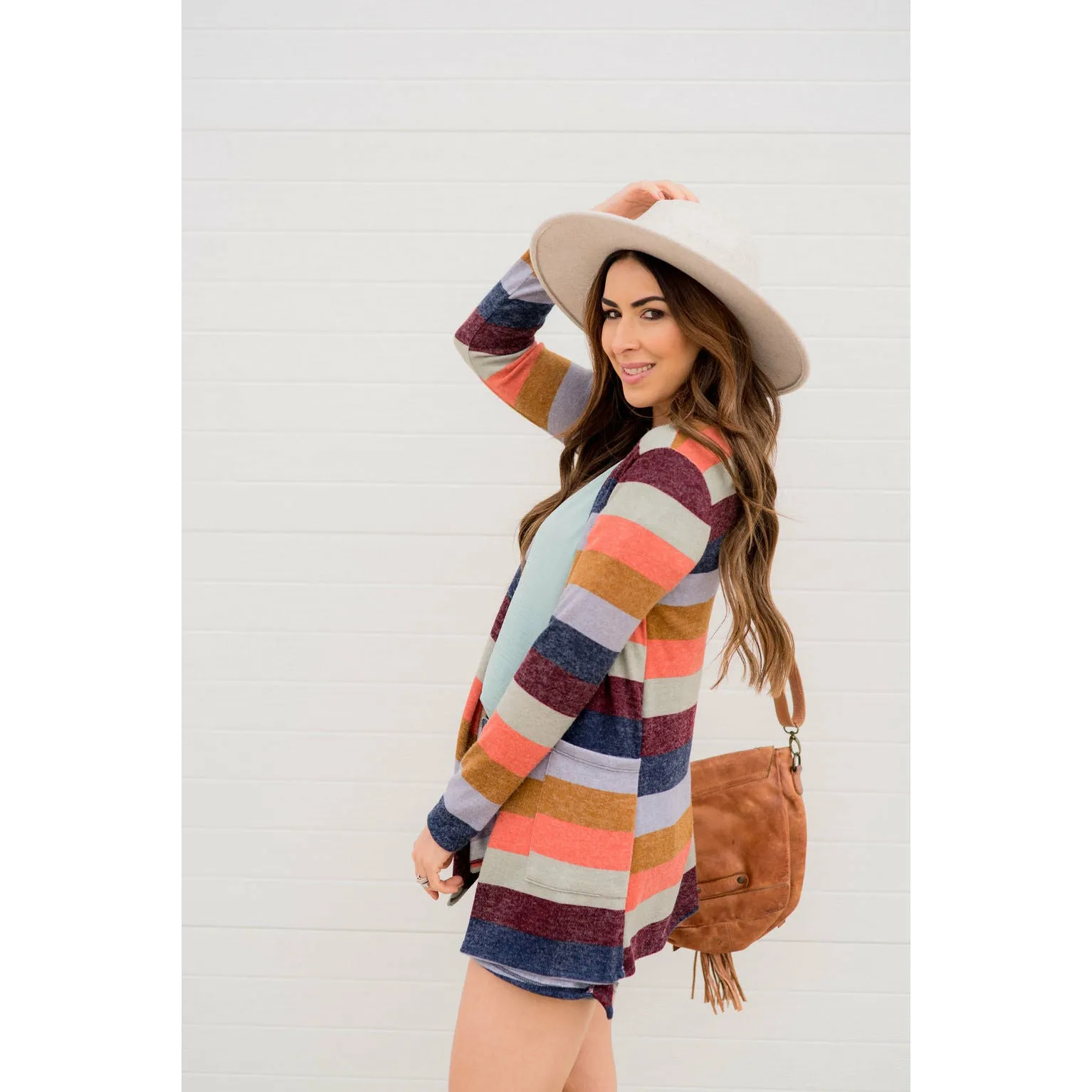 Lightweight Color Blocked Cardigan