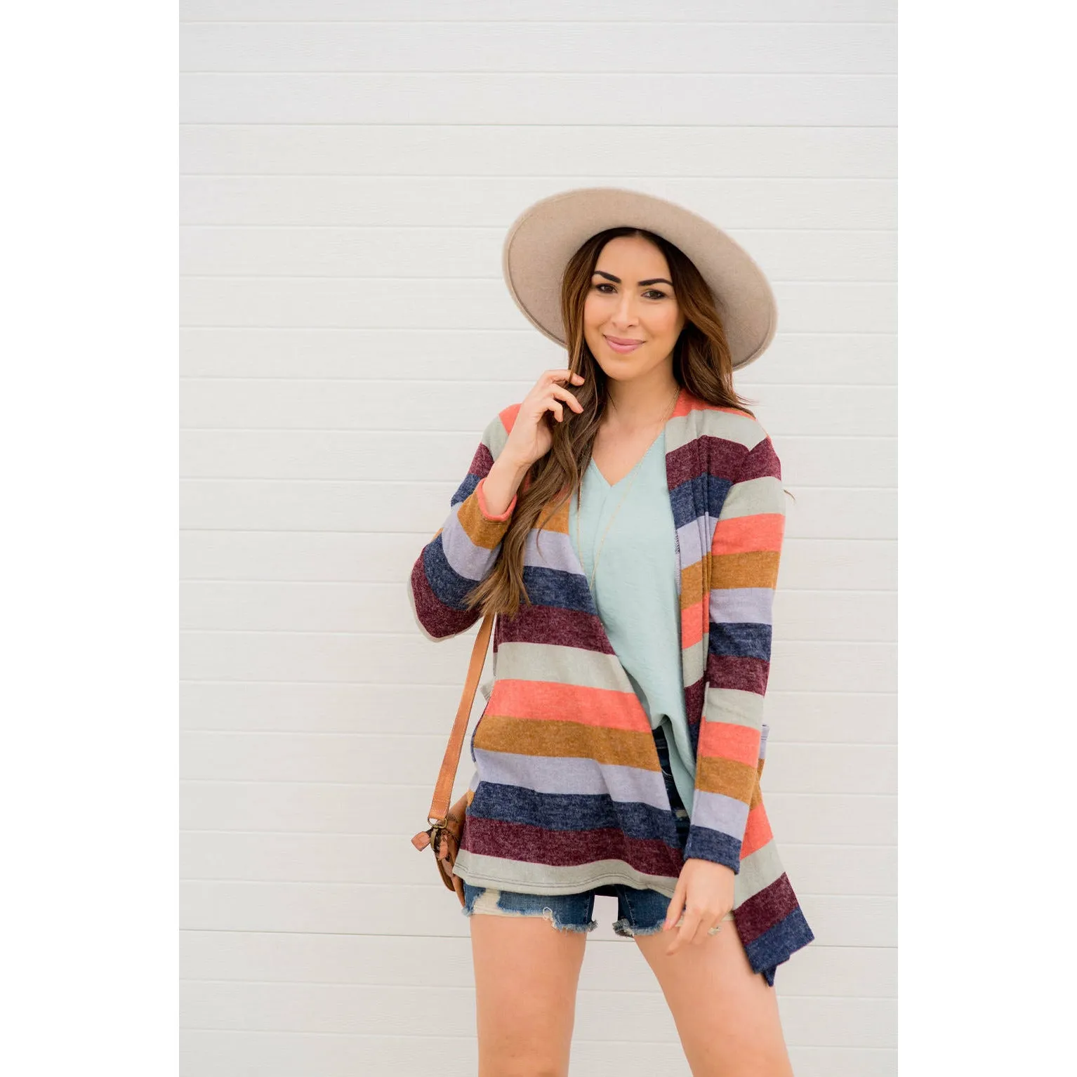 Lightweight Color Blocked Cardigan