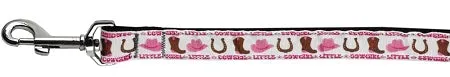 Little Cowgirl Nylon Dog Leash 5-8 Inch Wide 4ft Long