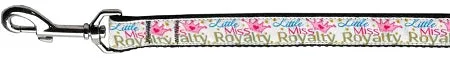 Little Miss Royalty Nylon Dog Leash 3-8 Inch Wide 6ft Long