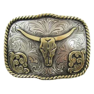 Longhorn Rope Edge Scallop Buckle